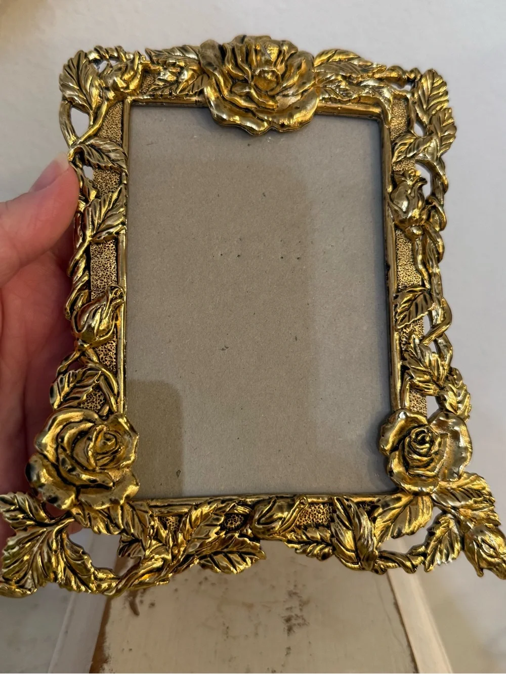 Vintage Metal Ornate Gold Floral Picture Frame